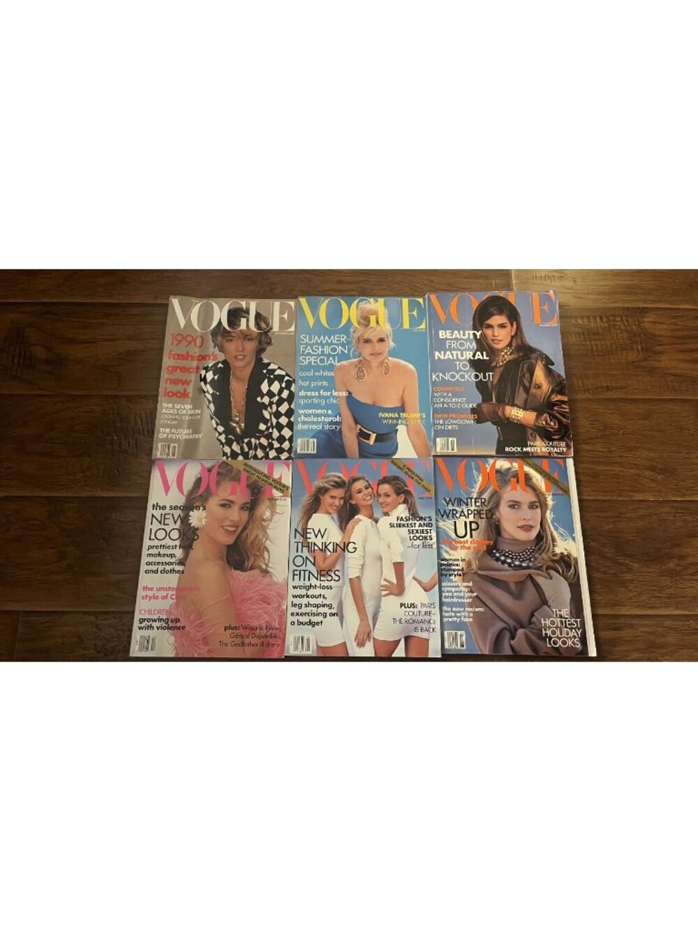Vintage Lot of 6  EARLY 1990s VOGUE Magazine Collector Set Fashion